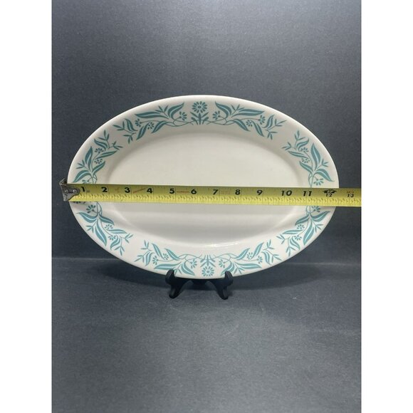 HOMER LAUGHLIN 12x9 Platter Plate BEST CHINA  1965  Restaurant Ware Blue FLORAL - Picture 2 of 8